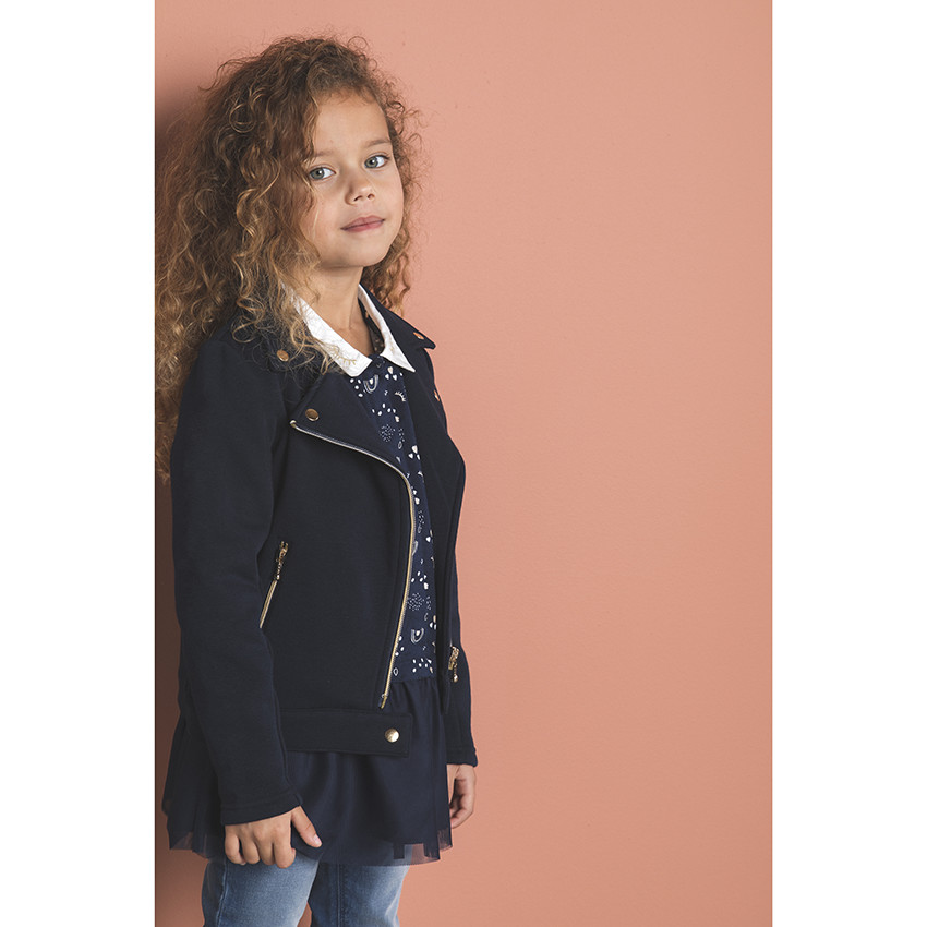 Chaqueta de felpa estilo biker 