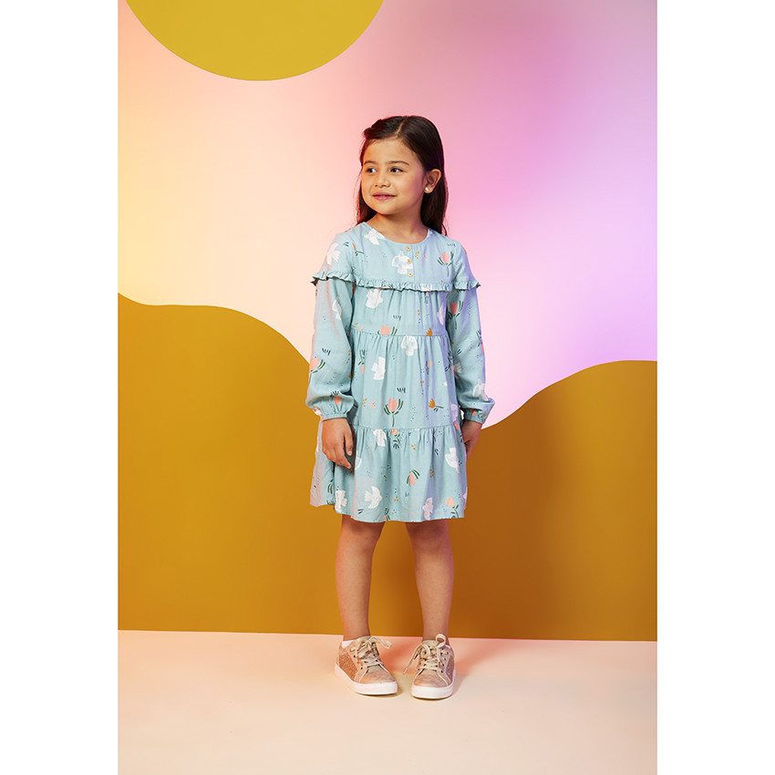 Vestido manga larga y volantes -"Peace Bird" 