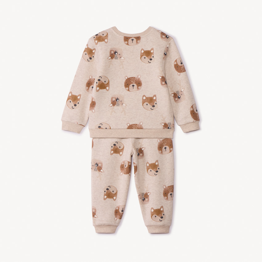 Conjunto sudadera y pantalón de chándal con estampado de osito para bebé niño 