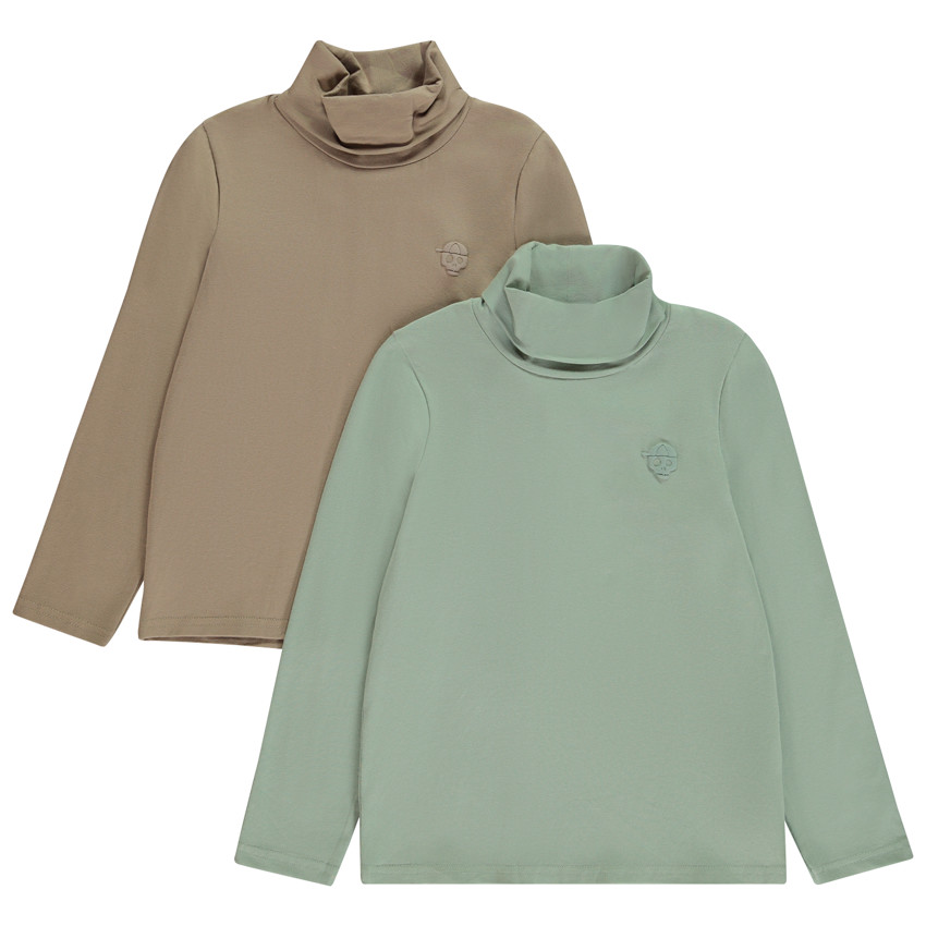 Pack de 2 bajo cuellos con estampado de calavera para niño 