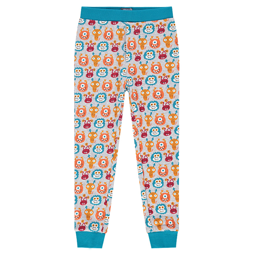 Pijama de punto con estampado de monstruos 