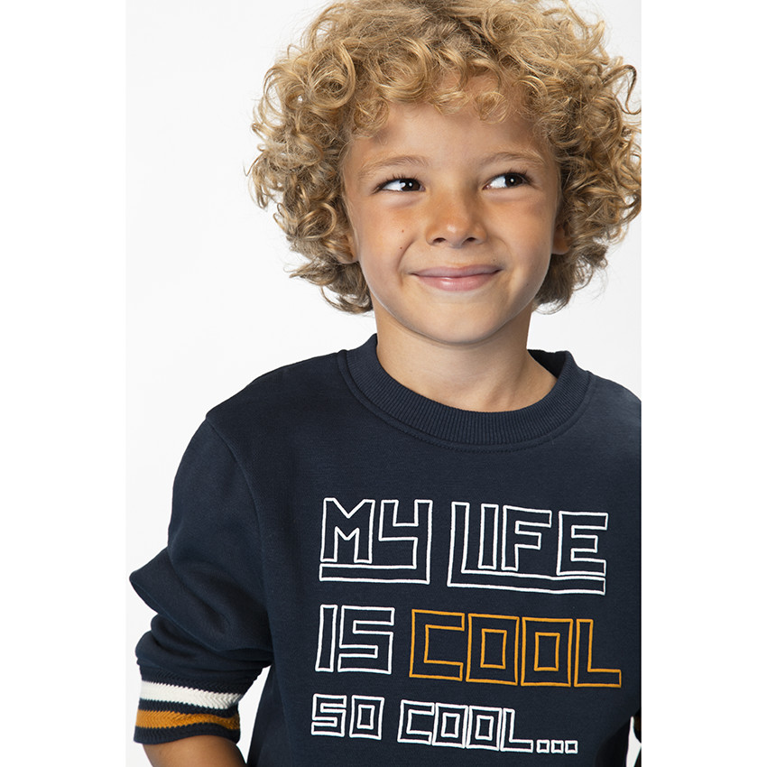 Conjunto de sudadera con bolsillo tipo canguro + pantalón de chándal liso para niño 