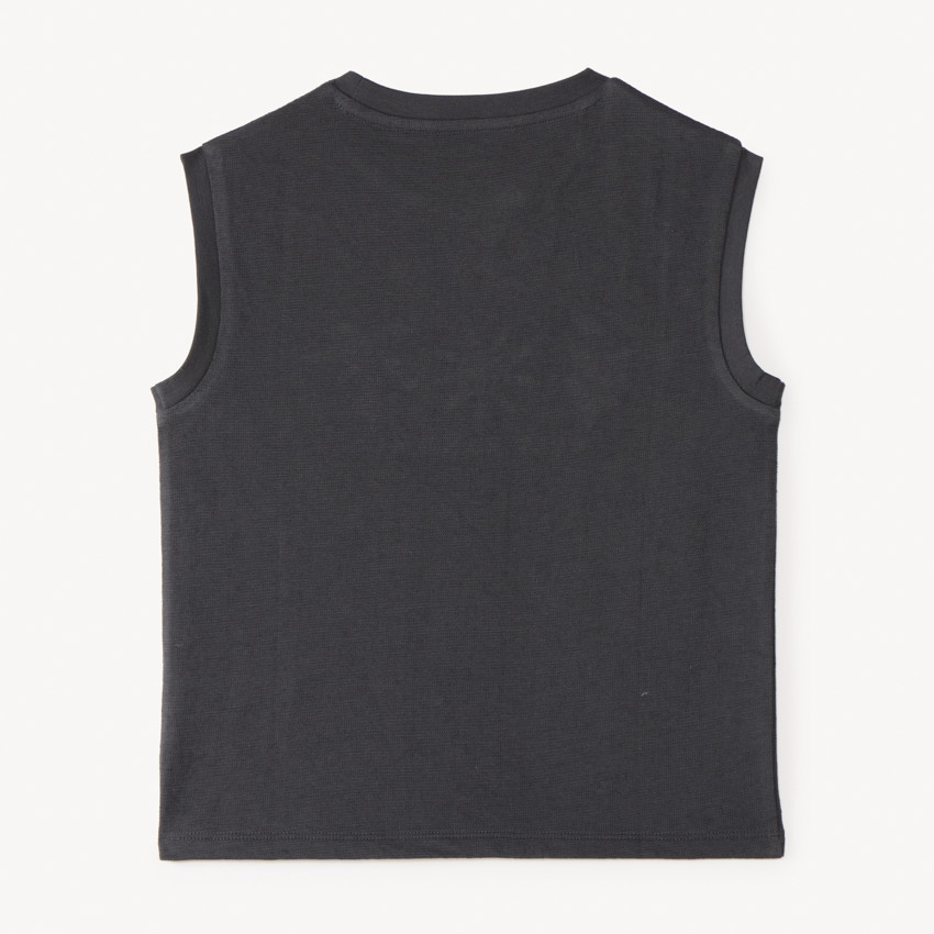 Camiseta sin mangas de rizo con estampado de sol para niño 