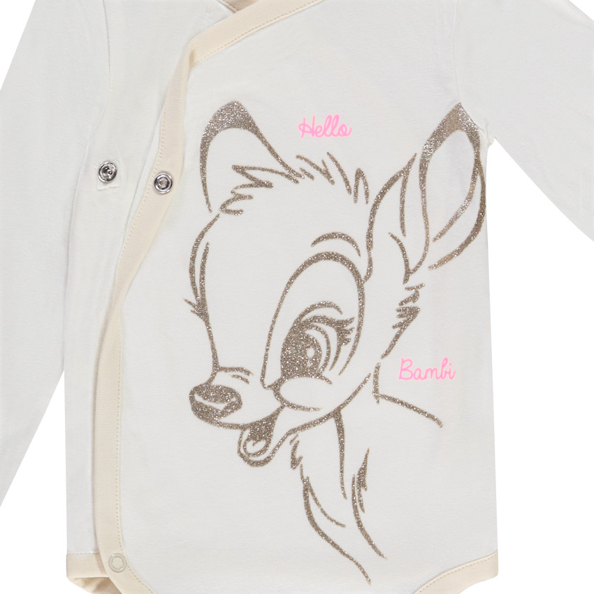 Pack de 3 bodies de manga larga de jersey estampado Bambi Disney para bebé niño 