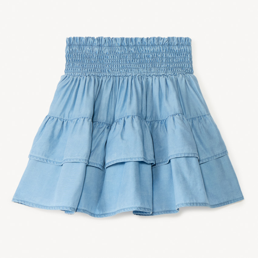 Falda corta con volantes para niña 