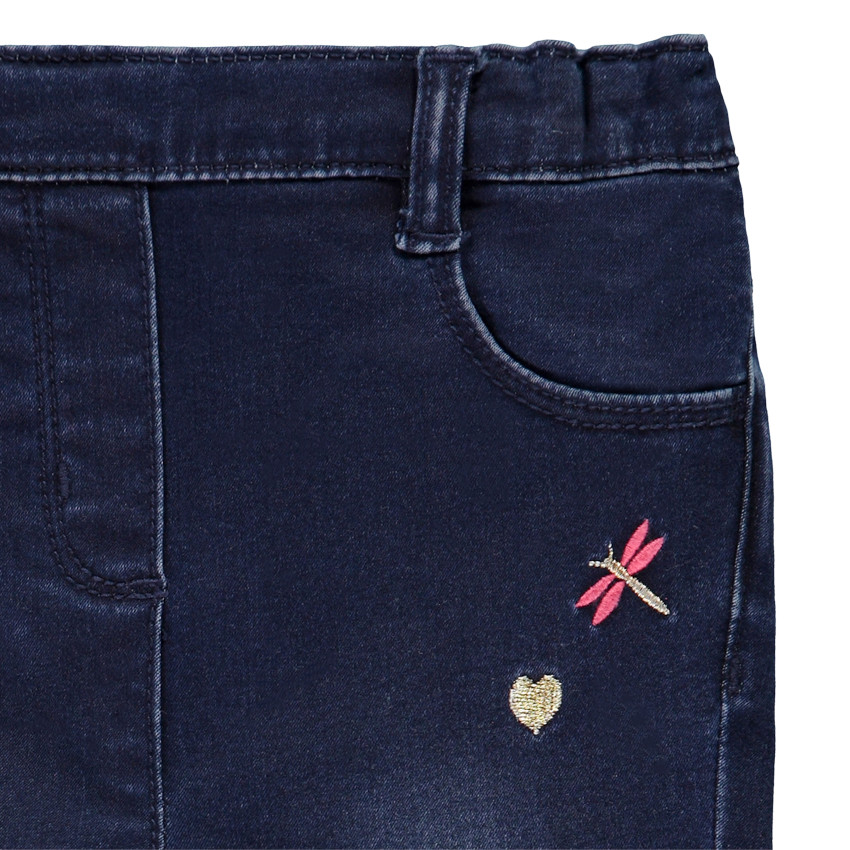 Jegging en denim avec broderies pour bébé fille 