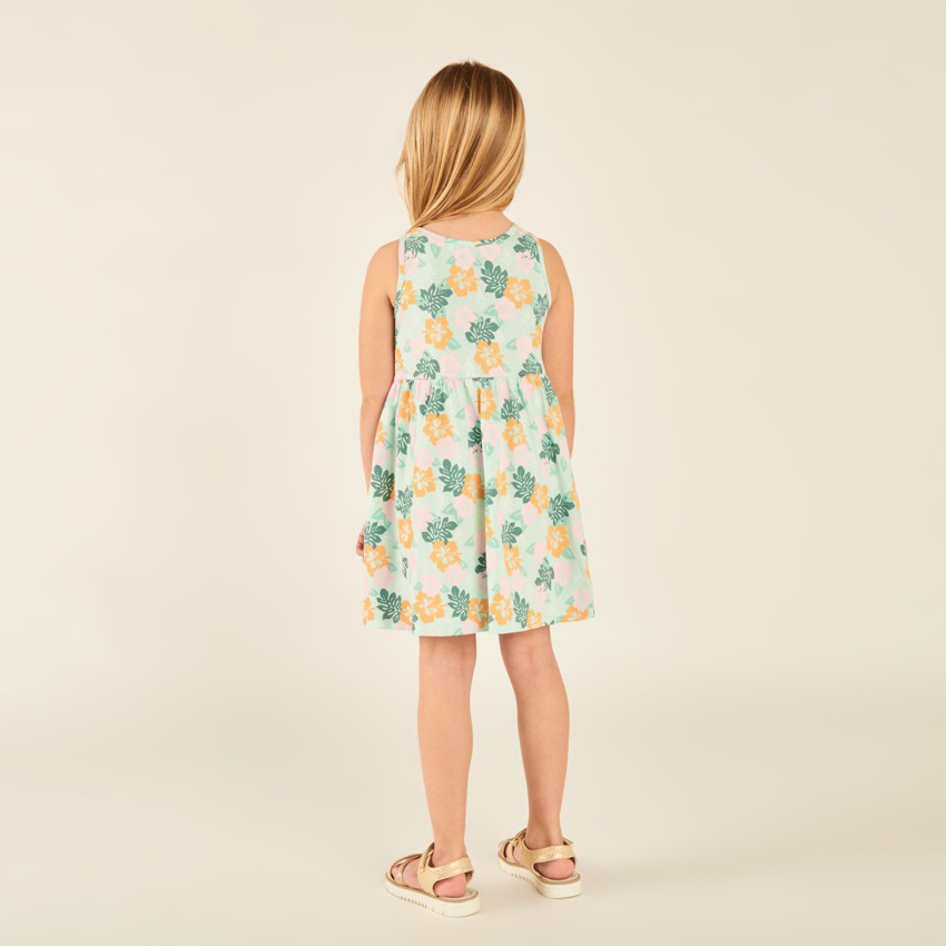 Vestido sin mangas con estampado fantástico para niña 