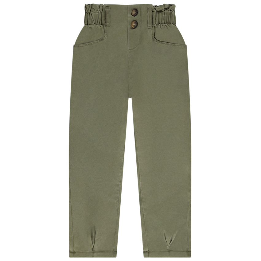 Pantalón paperbag fluido con cintura elástica para niña  Additional Pantalón paperbag fluido con cintura elástica para niña