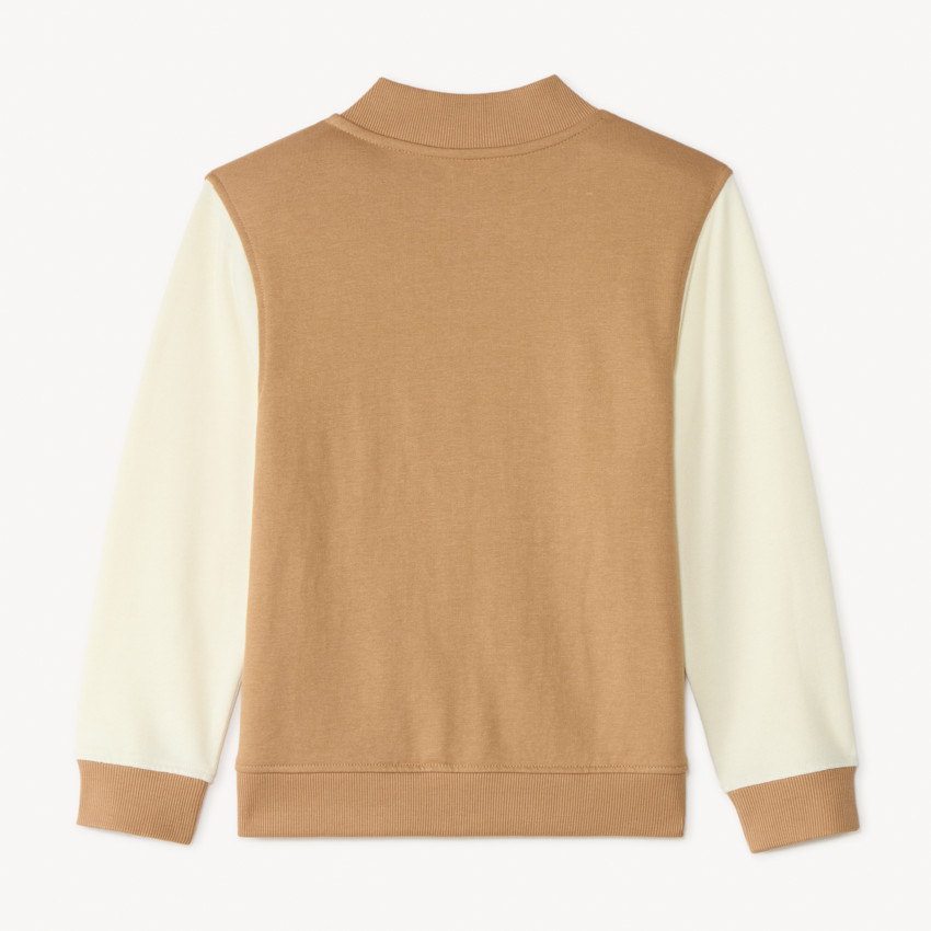 Chaqueta teddy de felpa con parches de bucle para niño 