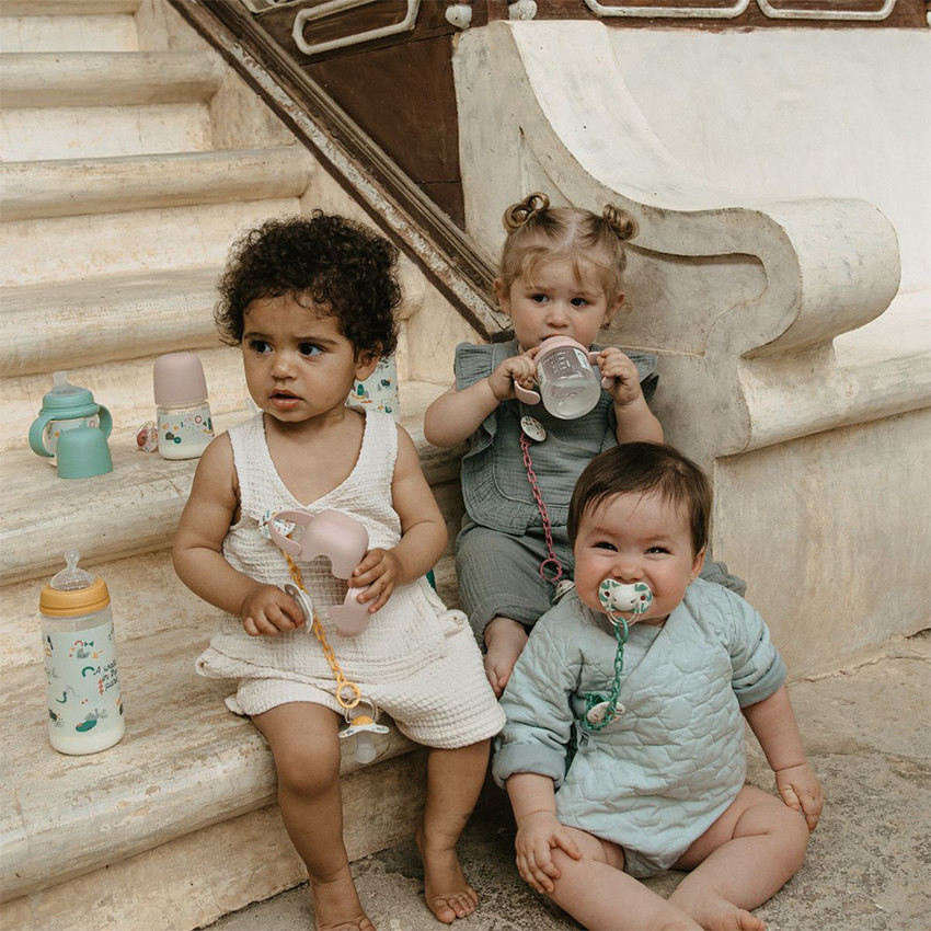 Lot de 2 sucettes silicone SX Pro 6-18M Walk in the park nude  Additional Lot de 2 sucettes silicone SX Pro 6-18M Walk in the park nude