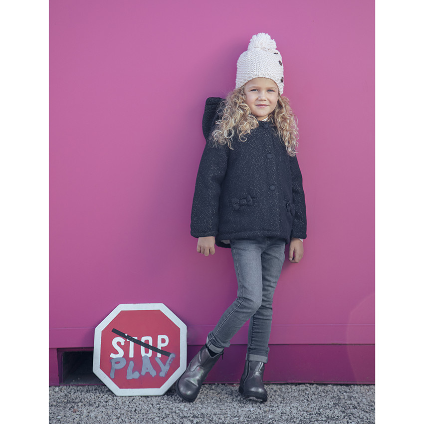 Abrigo de paño de lana y forro sherpa 