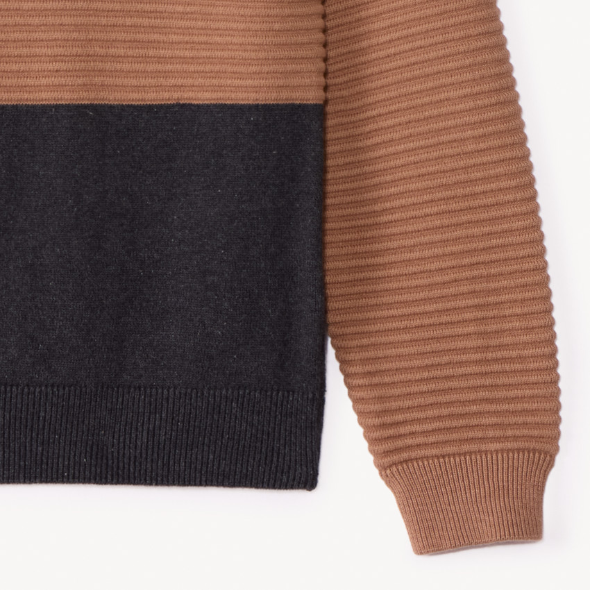 Jersey de manga larga con capucha efecto colorblock para niño 