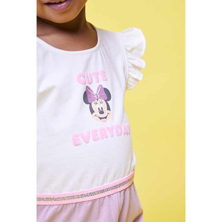 Mono corto efecto 2 en 1 Minnie Disney para bebé niña 