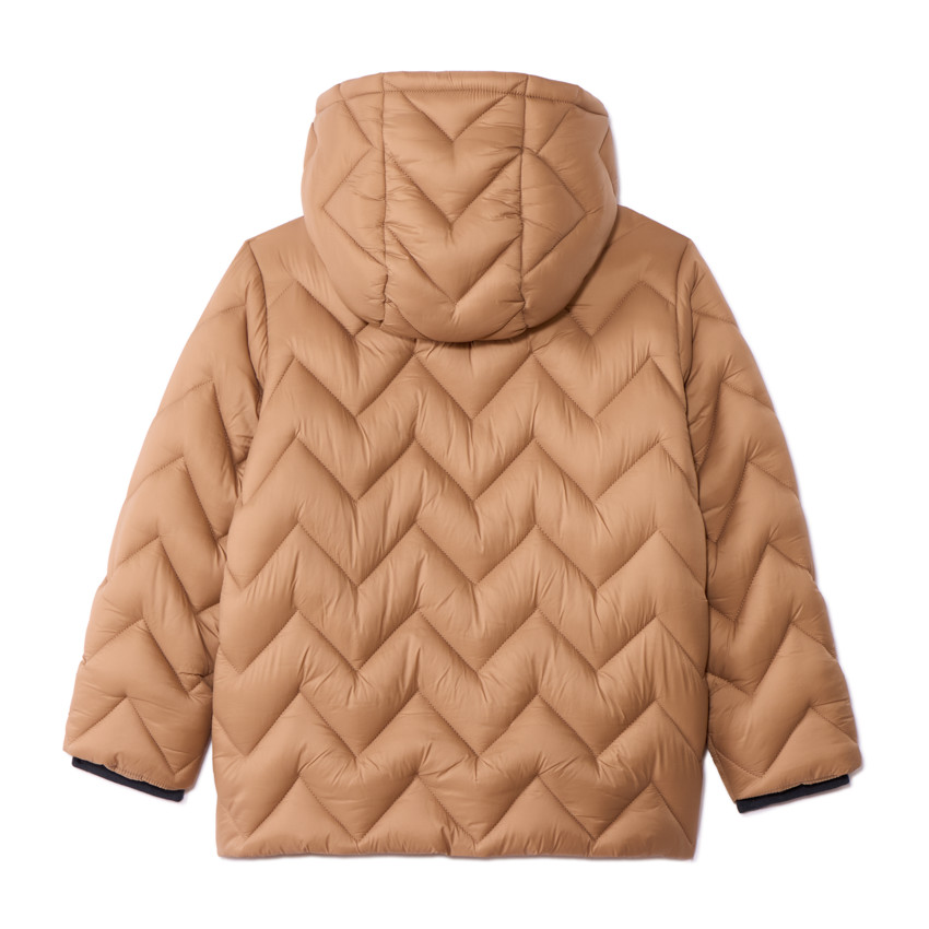 Anorak acolchado forrado liso con efecto cruzado para niño 