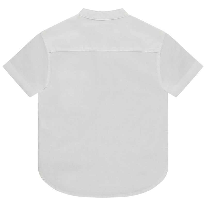 Camisa manga corta lisa con cuello mao para niño 