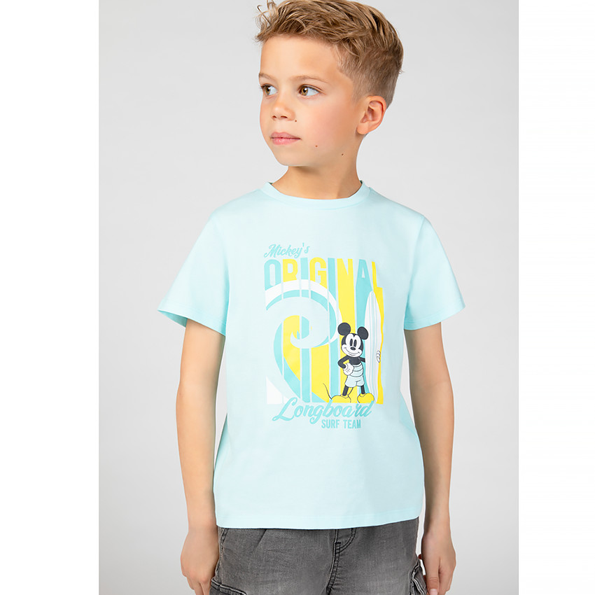 T-shirt manches courtes print Mickey Disney pour garçon 