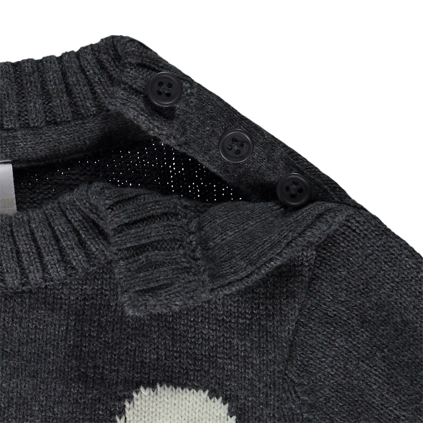 Suéter de punto con estampado de oso para bebé niño 