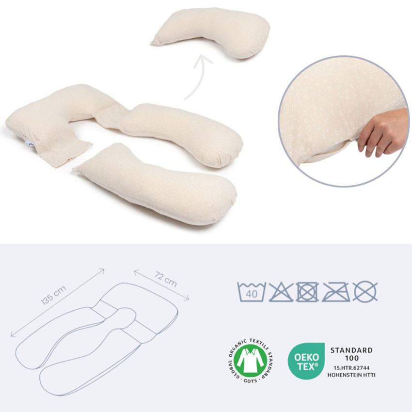 Cojín lactancia y maternidad MAXXY Mini flores arena 