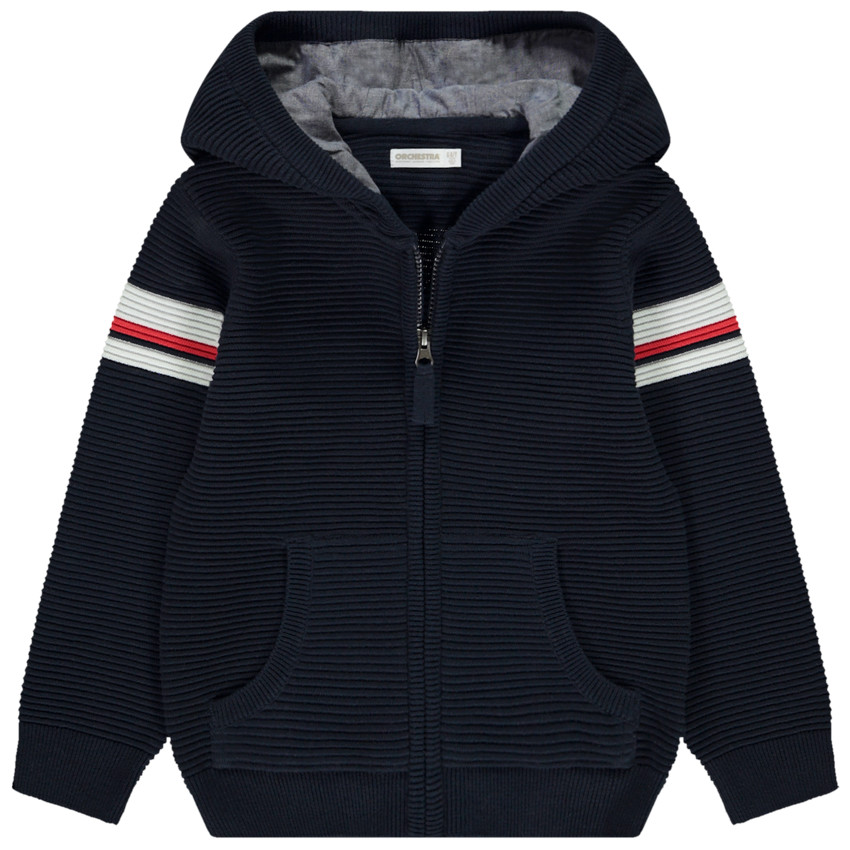 Chaleco de punto con capucha para niño 