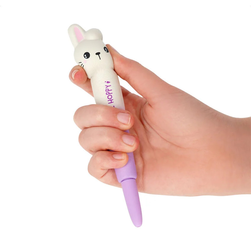 Bolígrafo antiestrés con tinta gel negra Squeezies Conejo 
