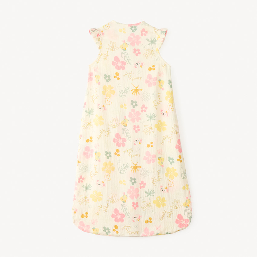 Saco de dormir sin mangas en algodón estampado para bebé niña. 