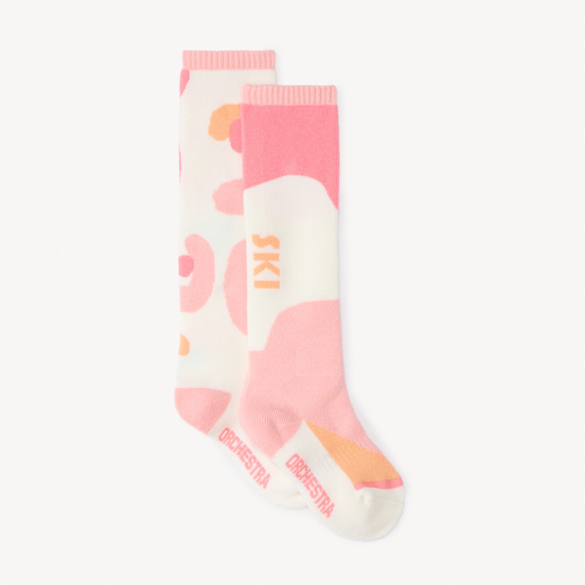 Lot de 2 chaussettes hautes de ski imprimé arty pour fille 