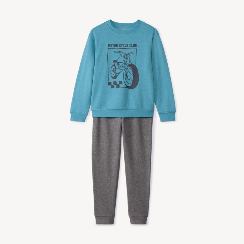 Conjunto de chándal de felpa con estampado fantasía para niño 