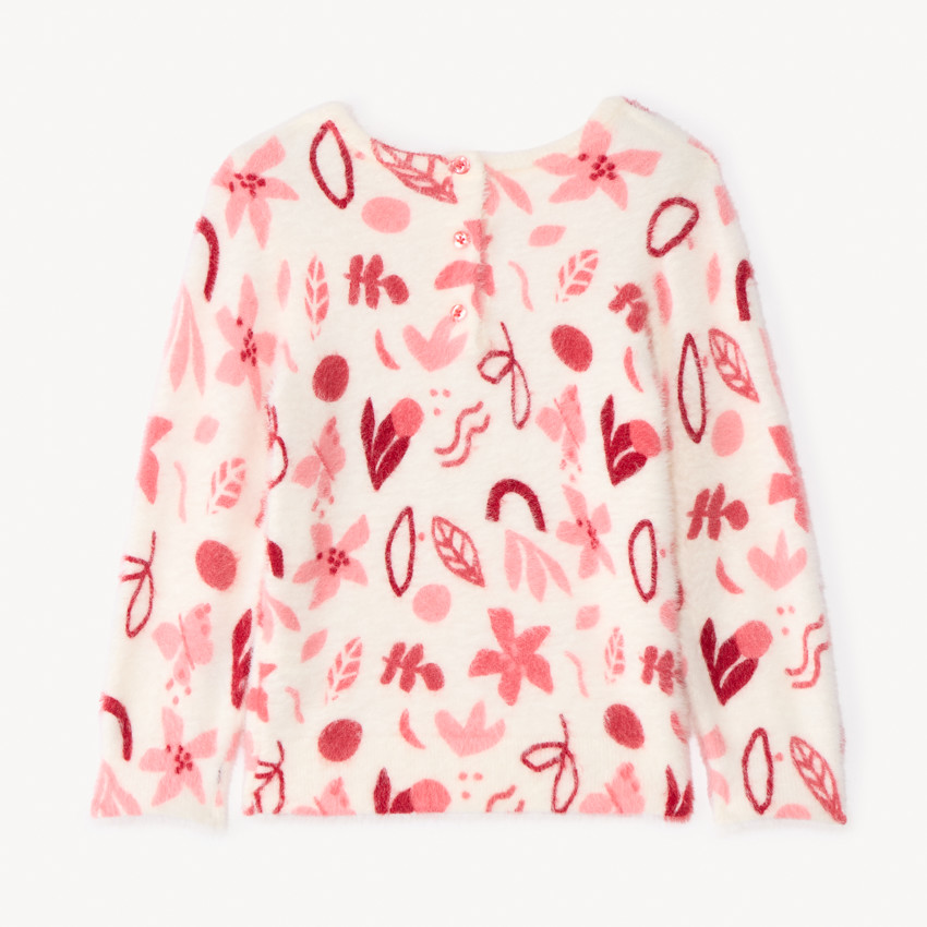 Jersey de manga larga peluche suave con estampado artístico para bebé niña 