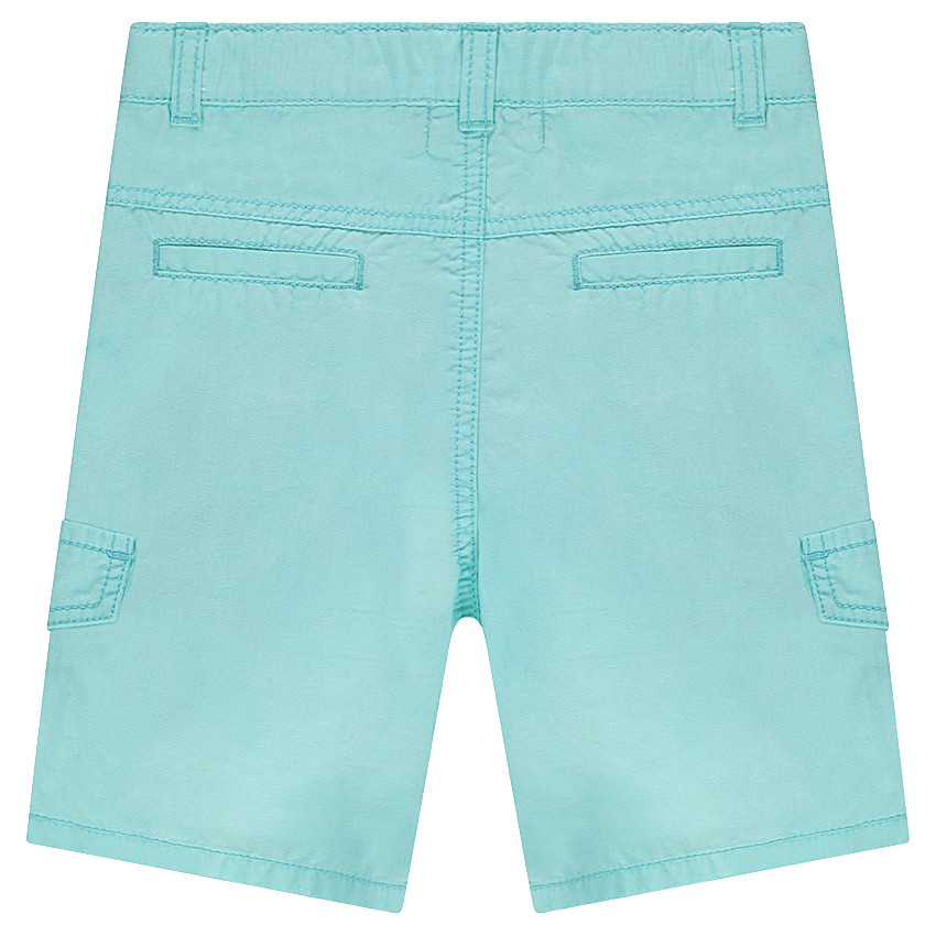 Bermudas de popelina de algodón teñido con bolsillos de fantasía 