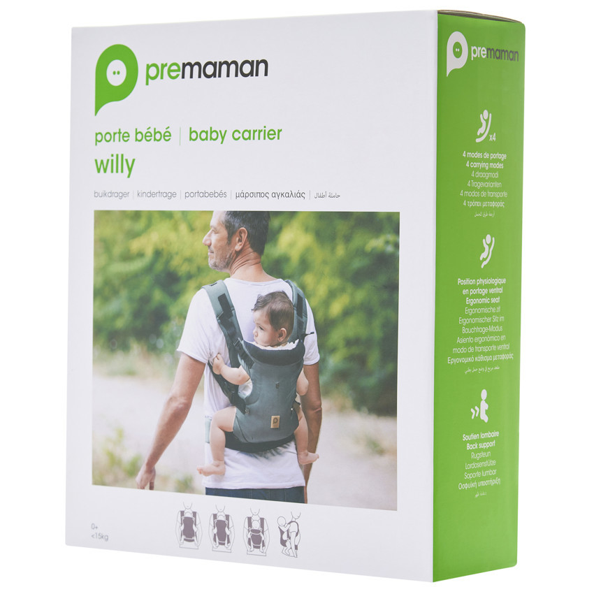 Porta-bebé Willy con 4 posiciones - Kaki 