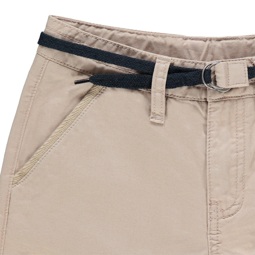 Bermudas de algodón lisas con cinturón ajustable Main Bermudas de algodón lisas con cinturón ajustable
