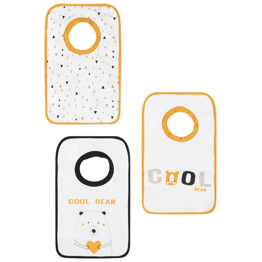 Pack de 3 baberos de algodón con estampados divertidos  Additional Pack de 3 baberos de algodón con estampados divertidos