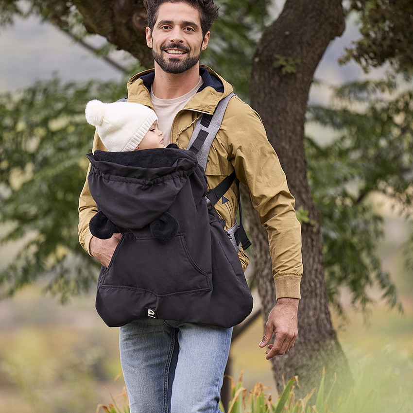 Protección cálida universal para portabebés Ourson negro 