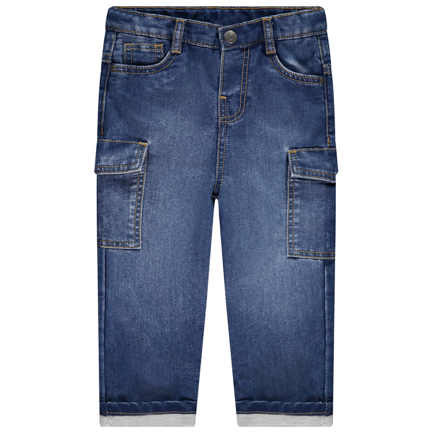Pantalón de denim con forro de jersey efecto cargo para bebé niño 