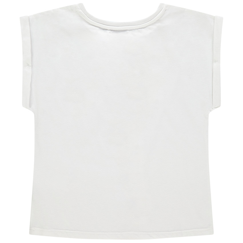 Camiseta manga corta jirafa con pompones 