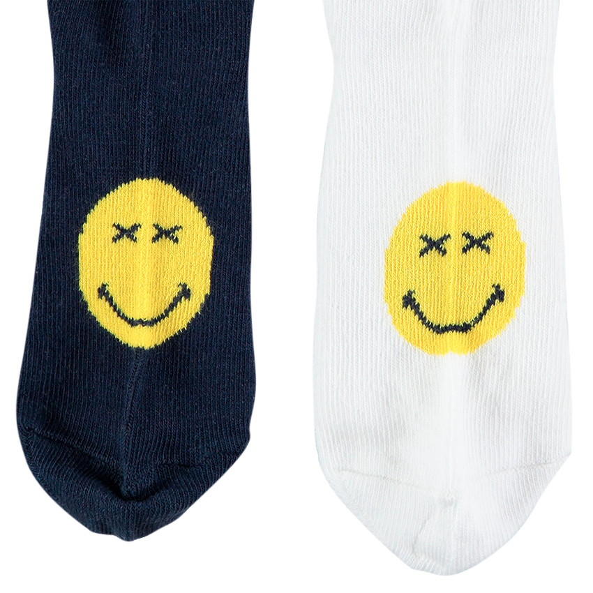 Juego de 2 pares de calcetines variados con Smiley de jacquard 