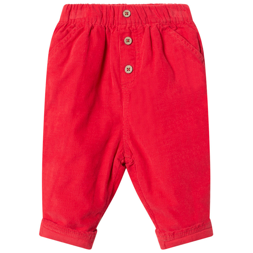 Pantalón de terciopelo forrado de jersey con botones  