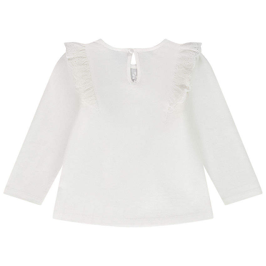 Camiseta de manga larga con cuello de bordado inglés para bebé niña  Additional Camiseta de manga larga con cuello de bordado inglés para bebé niña