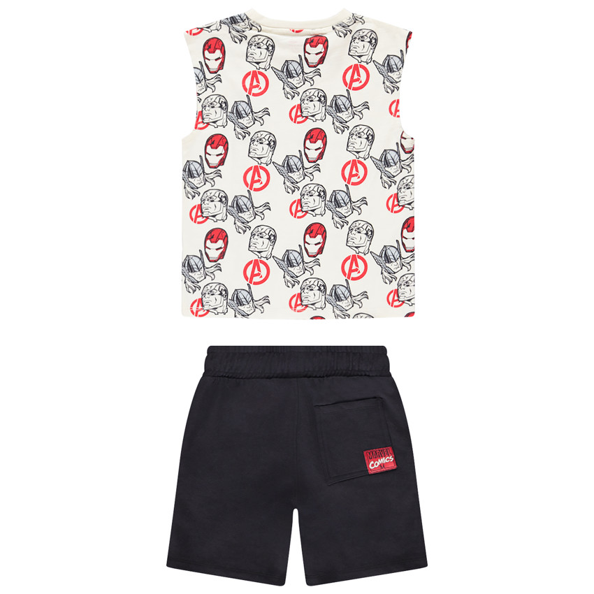 Conjunto con camiseta sin mangas estampada de Avengers Marvel para niño.  Additional Conjunto con camiseta sin mangas estampada de Avengers Marvel para niño.