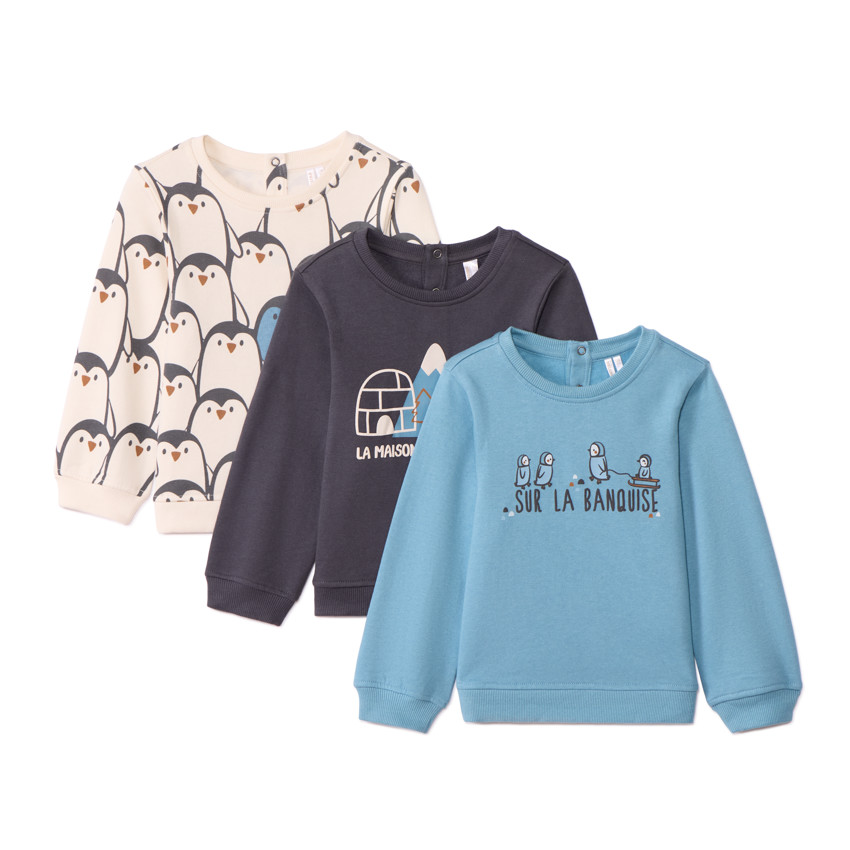 Lote de 3 sudaderas de felpa fantasía para bebé niño 