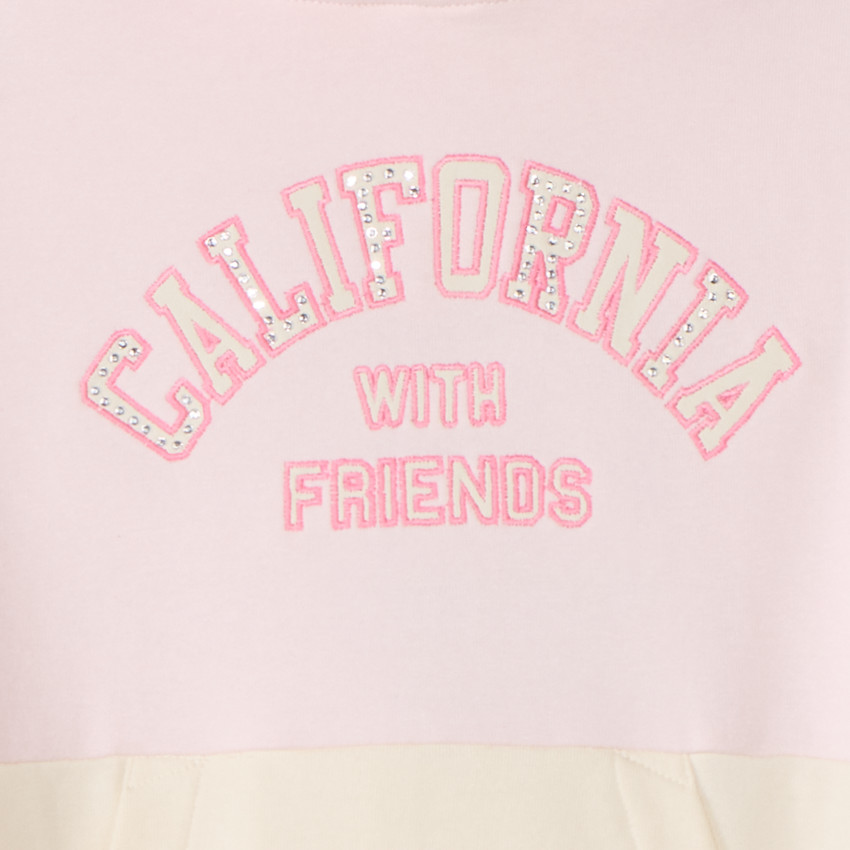 Sudadera de felpa con efecto color block para niña 