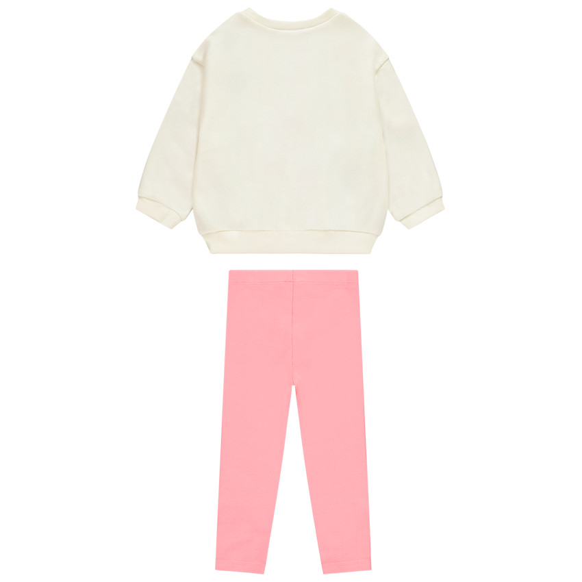 Conjunto sudadera con parche de bucles fantasía + leggings para bebé niña 