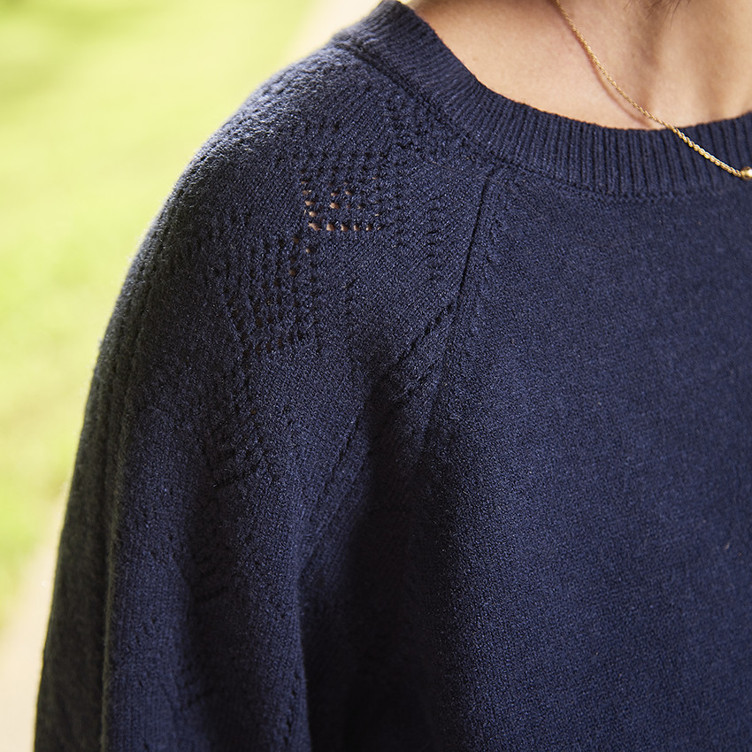 Suéter de punto con mangas caladas para mujer 