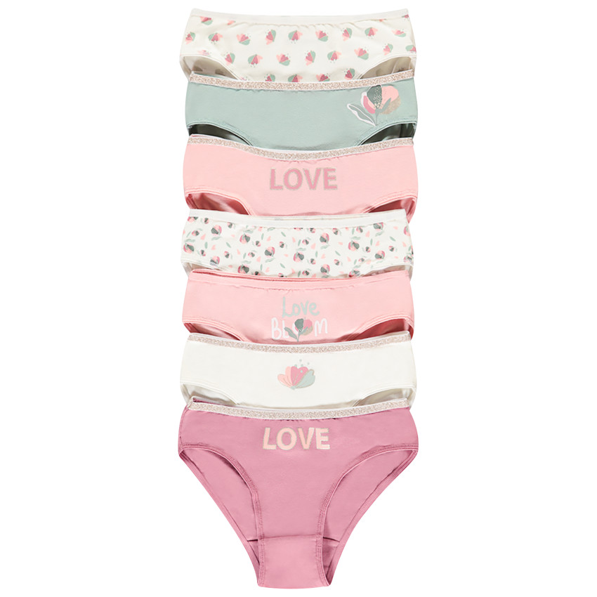 Lote de 7 bragas fantásticas con flores para niña  Additional Lote de 7 bragas fantásticas con flores para niña