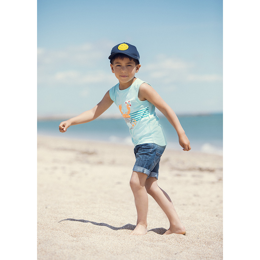 Gorra de sarga con Smiley de rizo 