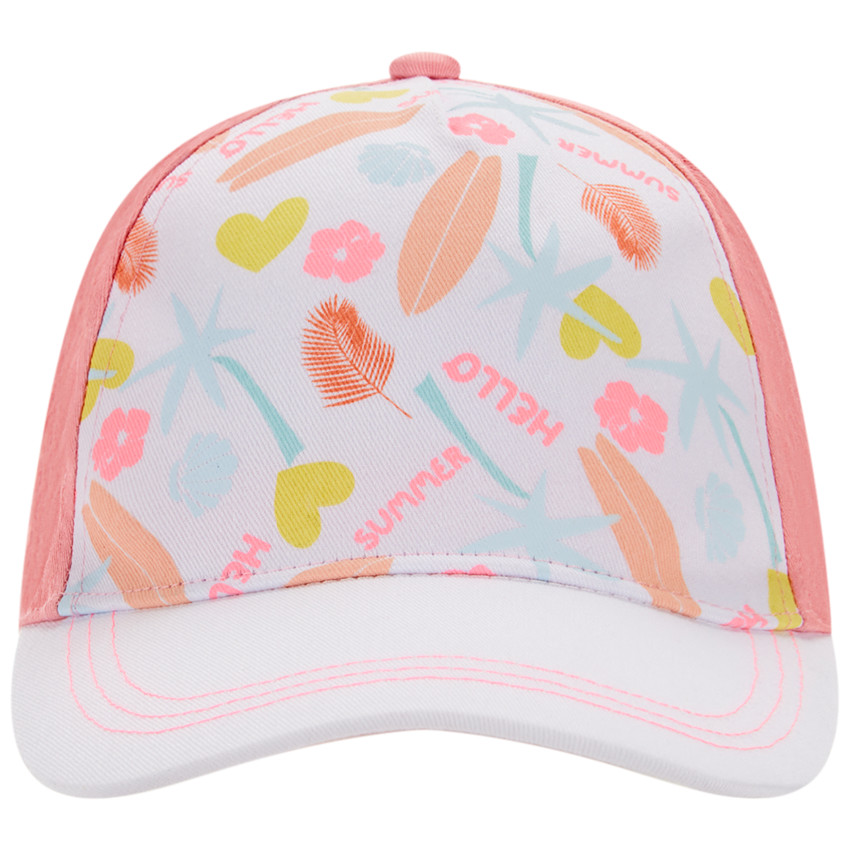 Casquette bicolor con estampado fantasía Summer para niña 