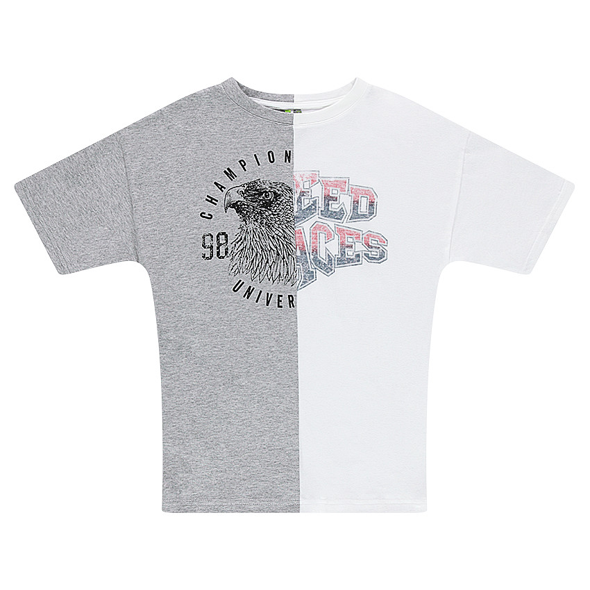 Júnior - Camiseta de manga corta bicolor de punto con estampado 