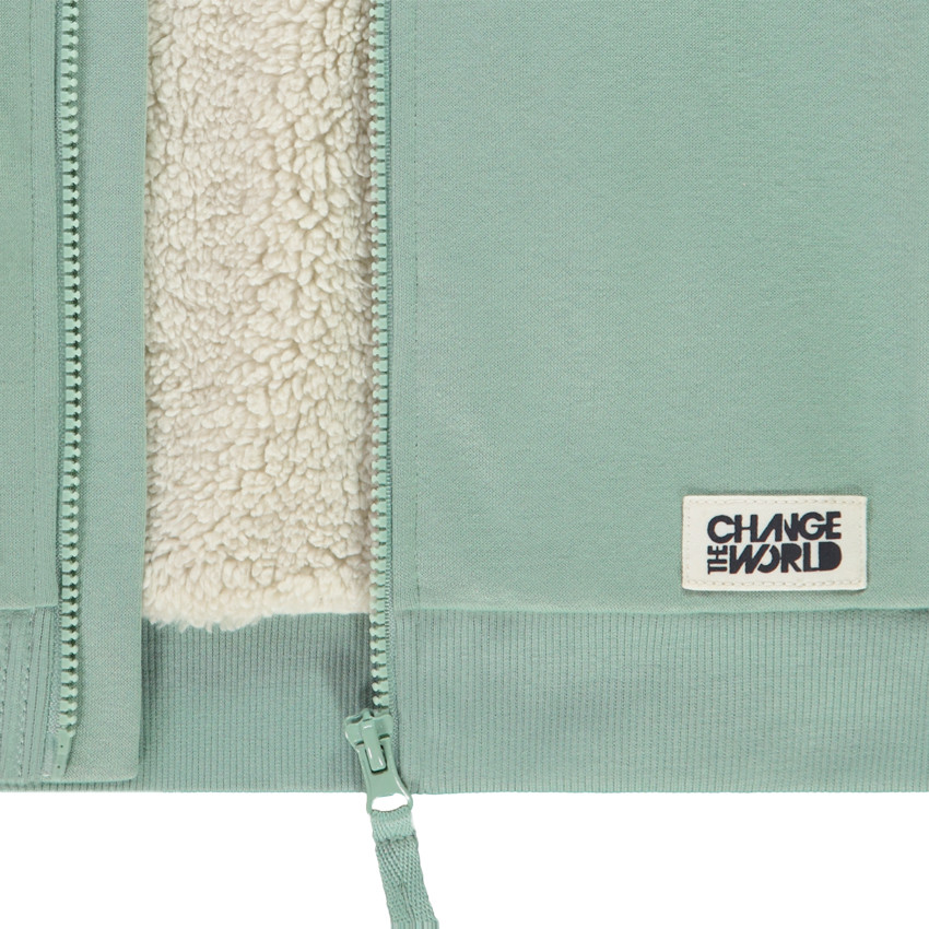 Chaleco de felpa liso con forro de sherpa para niño 