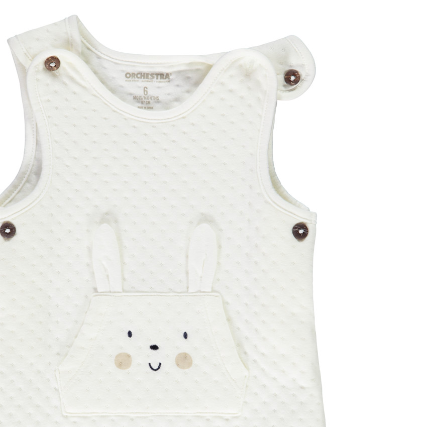 Conjunto de felpa con tirantes y camiseta de rayas para bebé  Additional Conjunto de felpa con tirantes y camiseta de rayas para bebé