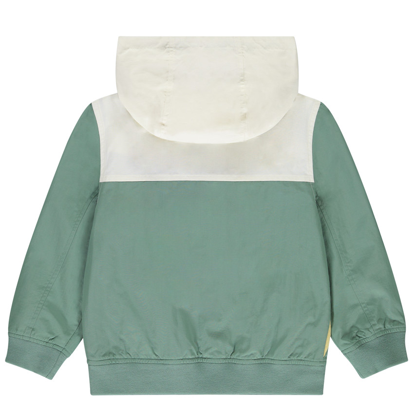 Cortavientos efecto colorblock con capucha para niño 